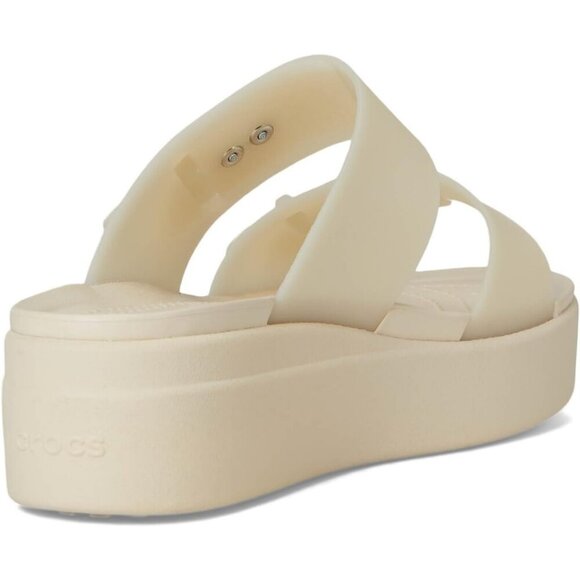 Mepaouo Womens Wedge Slide Sandals Clear Platform Summer  Womens Slide Sandal Sandstone Cushioned Wedge Heel Classic Comfort Slip On Shoes
